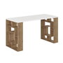 Hanah Home Maze Escritorio de Estudio Blanco y Roble Oscuro